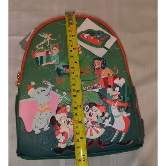 Disney Loungefly Backpack Christmas NWT Tinker Stitch GLOW IN DARK Peter Mickey - Picture 14 of 16